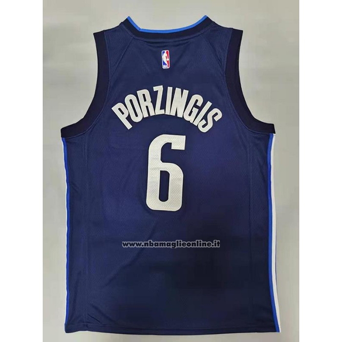 Maglia Doncic Mavericks Kristaps Porzingis #6 Statement 2020-21 Blu